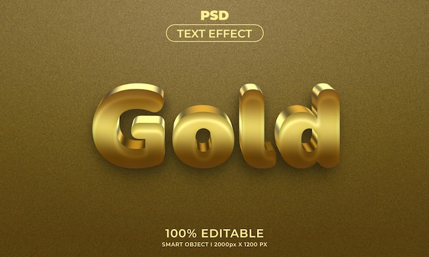 Gold 3d editable text effect style with background