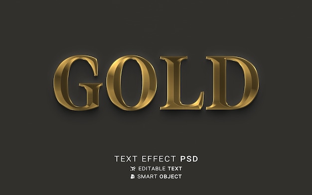 Gold font text effect