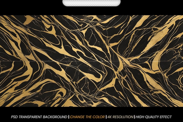 PSD gold marble texture with lots of bold contrasting natural pattern for transparent background