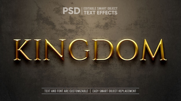 Gold Medieval Kingdom Dramatic Text Effect Mockup