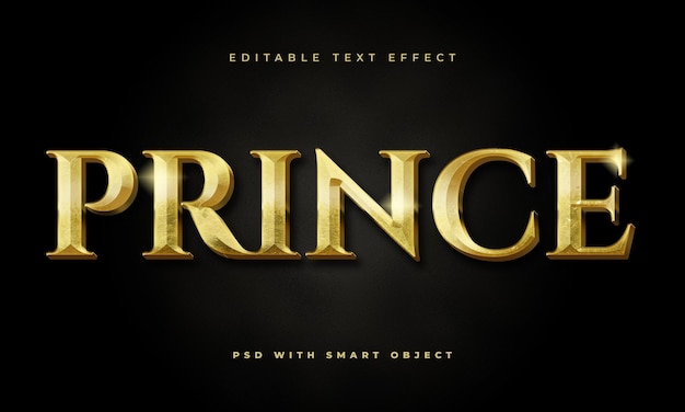 Gold Prince editable text effect template