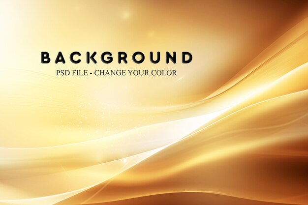 PSD a gold silk background with smooth lines loose and fluid forms labor wave vibrant and bold luminous