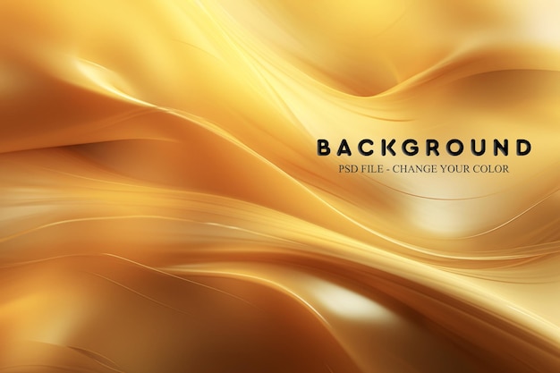 PSD a gold silk background with smooth lines loose and fluid forms labor wave vibrant and bold luminous