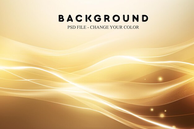 PSD a gold silk background with smooth lines loose and fluid forms labor wave vibrant and bold luminous