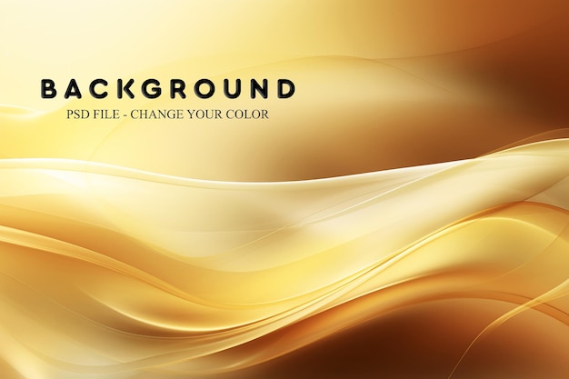 PSD a gold silk background with smooth lines loose and fluid forms labor wave vibrant and bold luminous