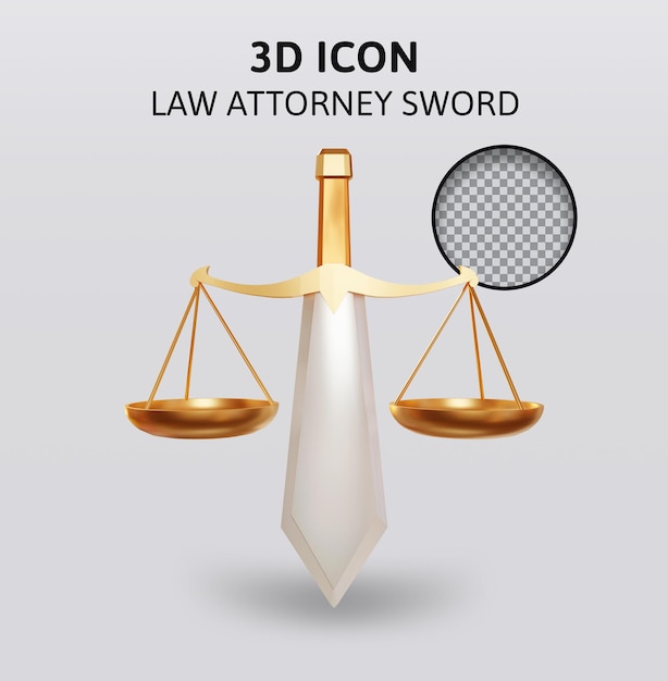 PSD a gold sword with a sword and a sword that says 3d icon.