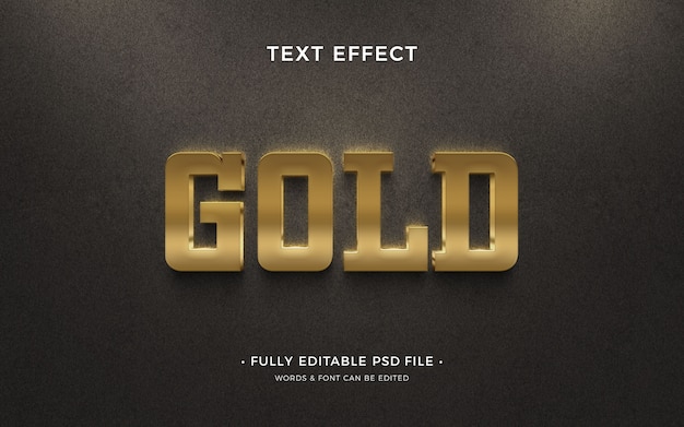 Gold text effect design