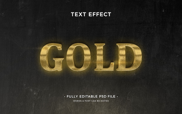 Gold text effect design