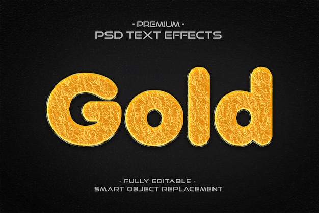 Golden 3d text style effect