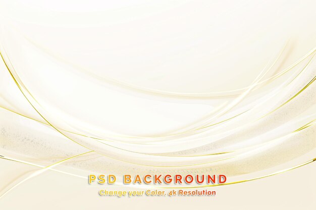 PSD golden abstract background with luxury golden lines vector illustration