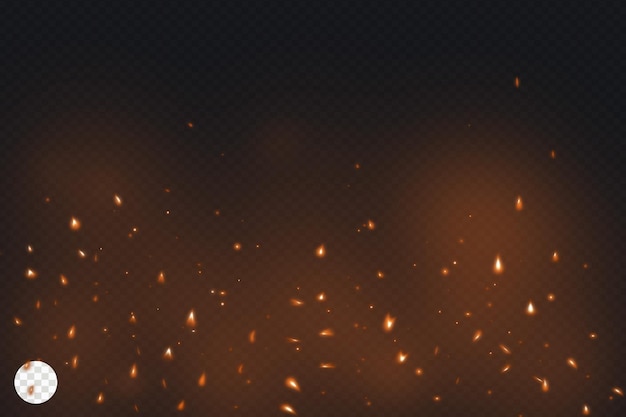 PSD golden background with sparks and fire