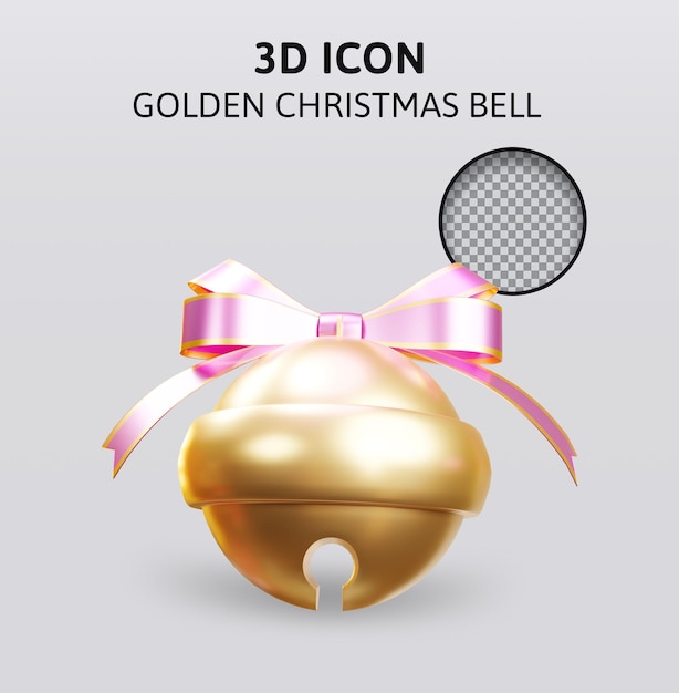 PSD golden bell 3d illustration