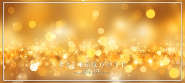 PSD golden bokeh background