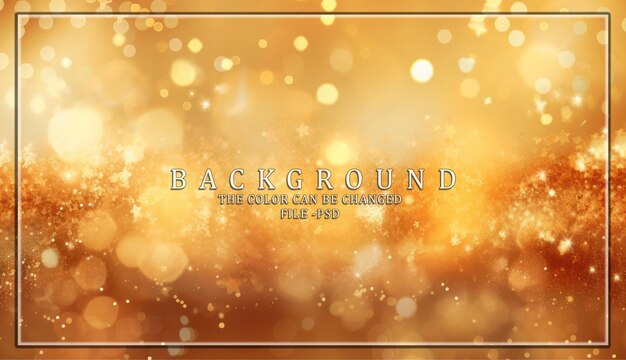 PSD golden festive background with snowflakes