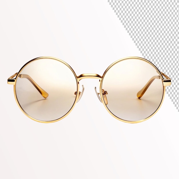 PSD golden glasses on transparent background