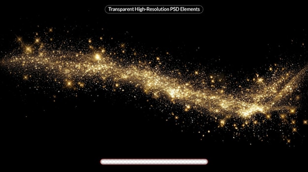 PSD golden glitter lights transparent background