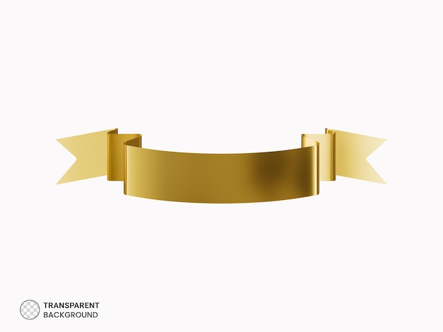 Golden nameplate icon isolated 3d render illustration