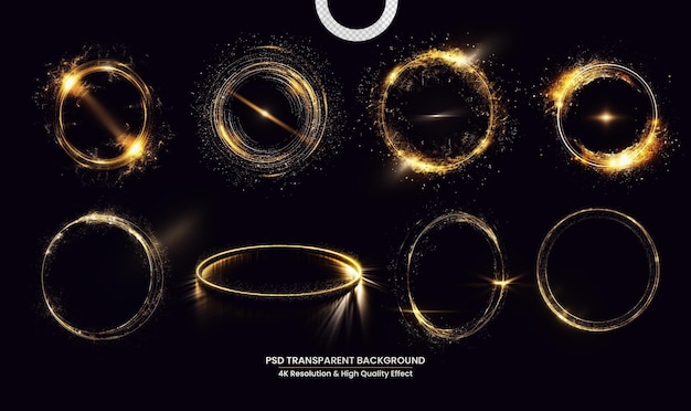 Golden ring PSD luxury sparkling frame Christmas decoration Background