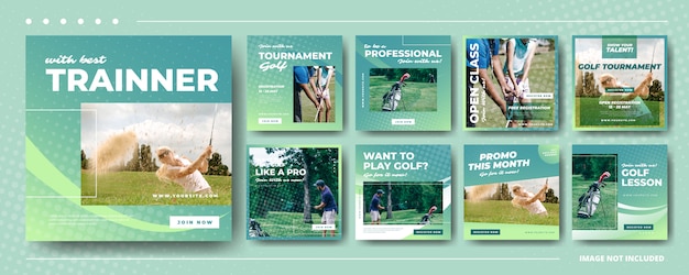 Golf Social Media Banner Instagram Projektowanie szablonów postów