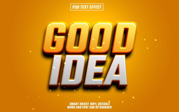 PSD good idea text effect font editable typography 3d text