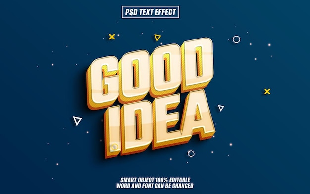 PSD good idea text effect font editable typography 3d text