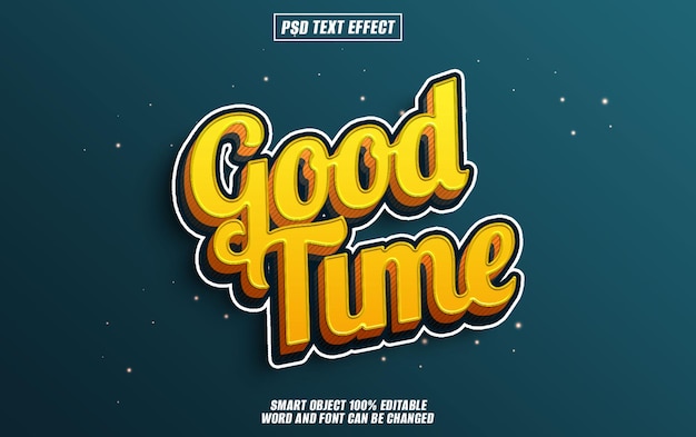 PSD good time text effect font editable typography 3d text