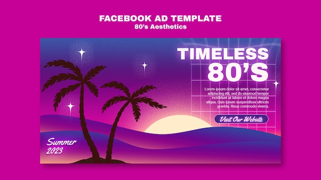 Gradient 80's aesthetics party template