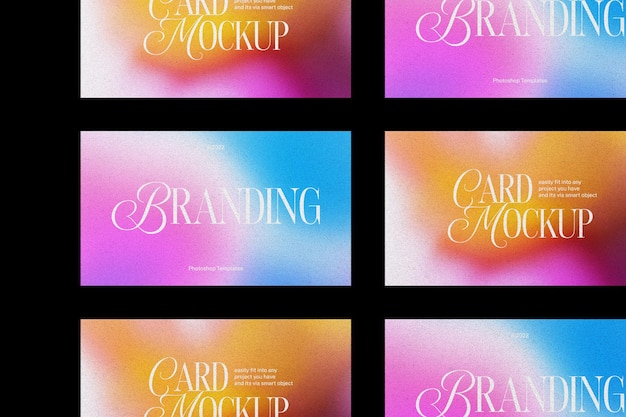 PSD gradient branding card collection mockup template design psd