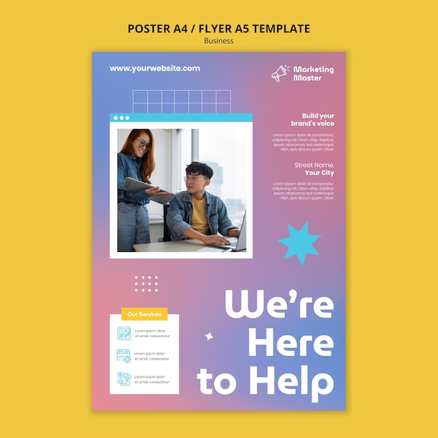 Gradient business strategy poster template