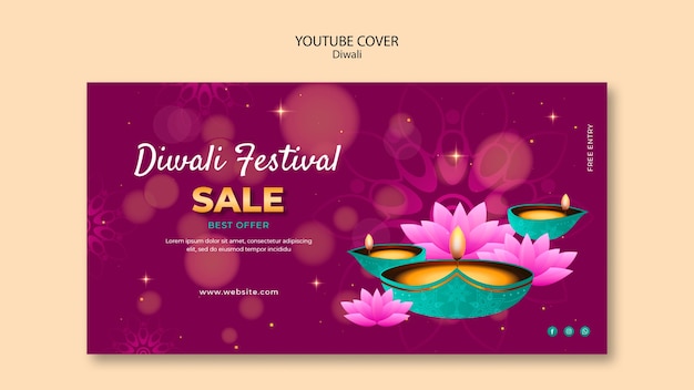 Gradient diwali template design