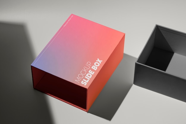 PSD gradient slide box mockup design