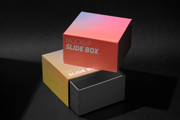 PSD gradient slide box mockup design