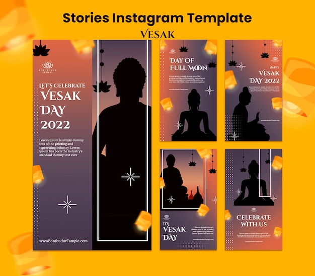 PSD gradient vesak celebration instagram stories