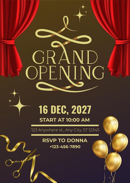 PSD grand opening business flyer design