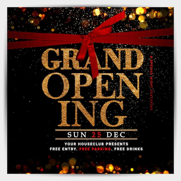 PSD grand openning party flyer template