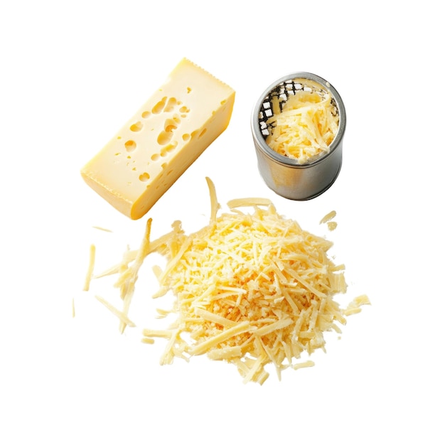 PSD grated cheese with block of cheese and grater