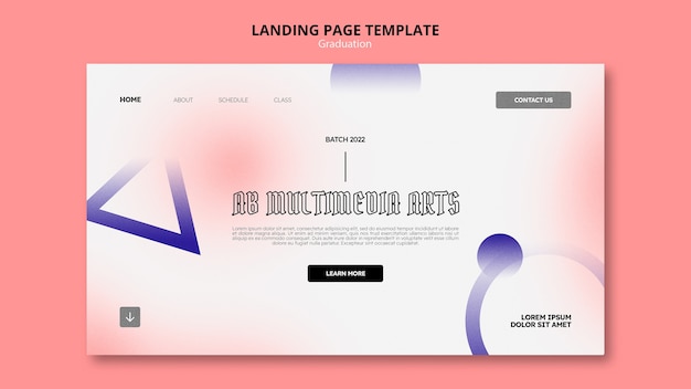 Grdient landing page graduation template