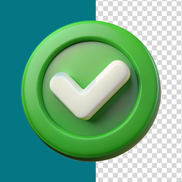 green check mark icon on transparent background