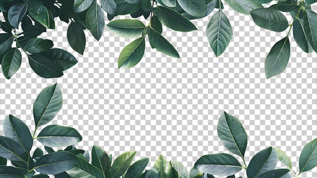 PSD green leaves on a transparent background