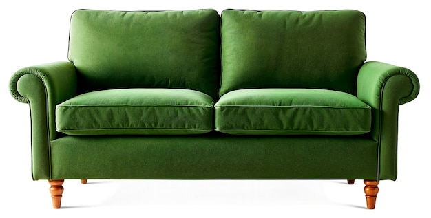 Green sofa isolated