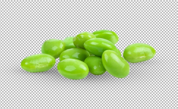 Green soy beans isolated on alpha layer