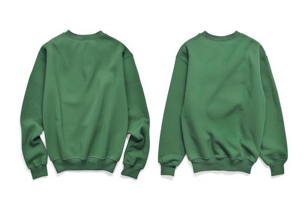 PSD green sweatshirt with front and back view transparent background