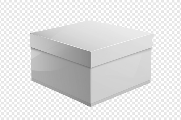 PSD grey white box isolated on transparent background