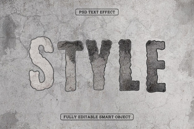 PSD grunge concrete paint style text effect