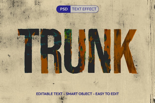 PSD grunge rusty peeled paint text effect texture editable psd old dirt dust font