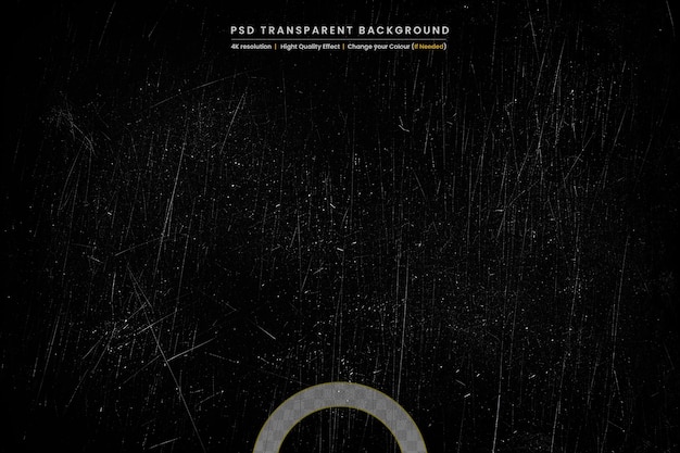 PSD grunge scratched texture on transparent background