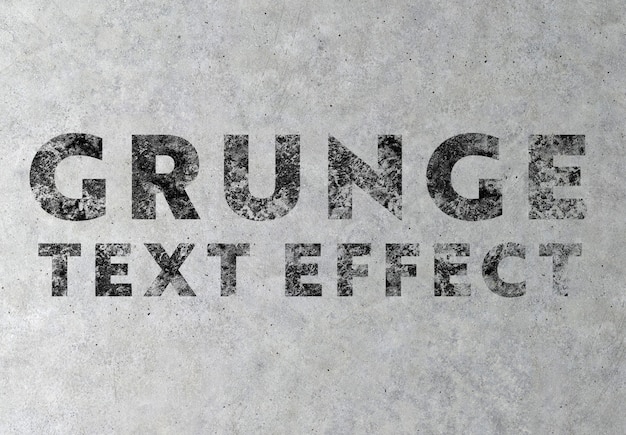 PSD grunge text effect on concrete texture mockup