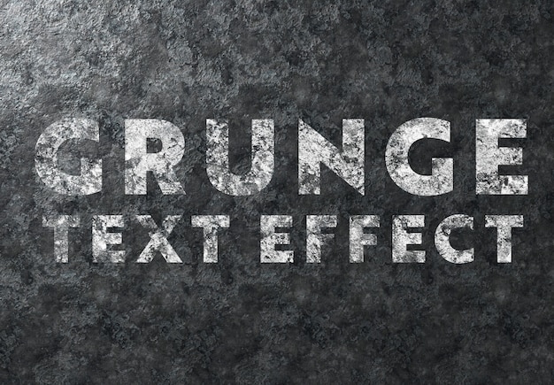 PSD grunge text effect on metal texture template