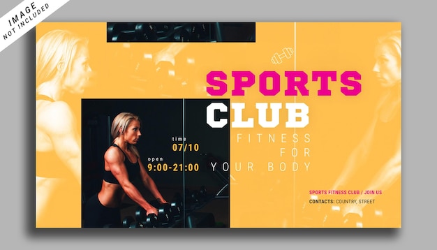 PSD gym amp fitness nutrition banner template design