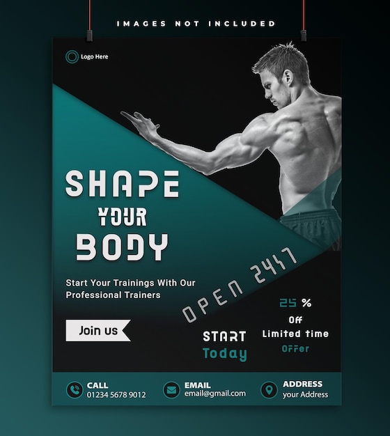 PSD gym poster template